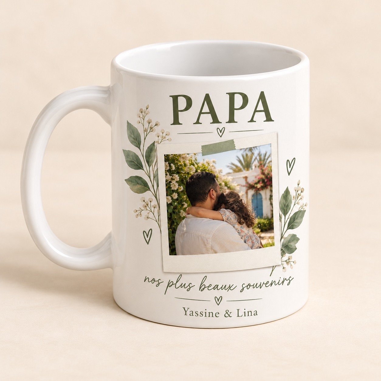 Mug personnalisé « Papa Photo — nos plus beaux souvenirs » — mug blanc personnalisé 11 oz