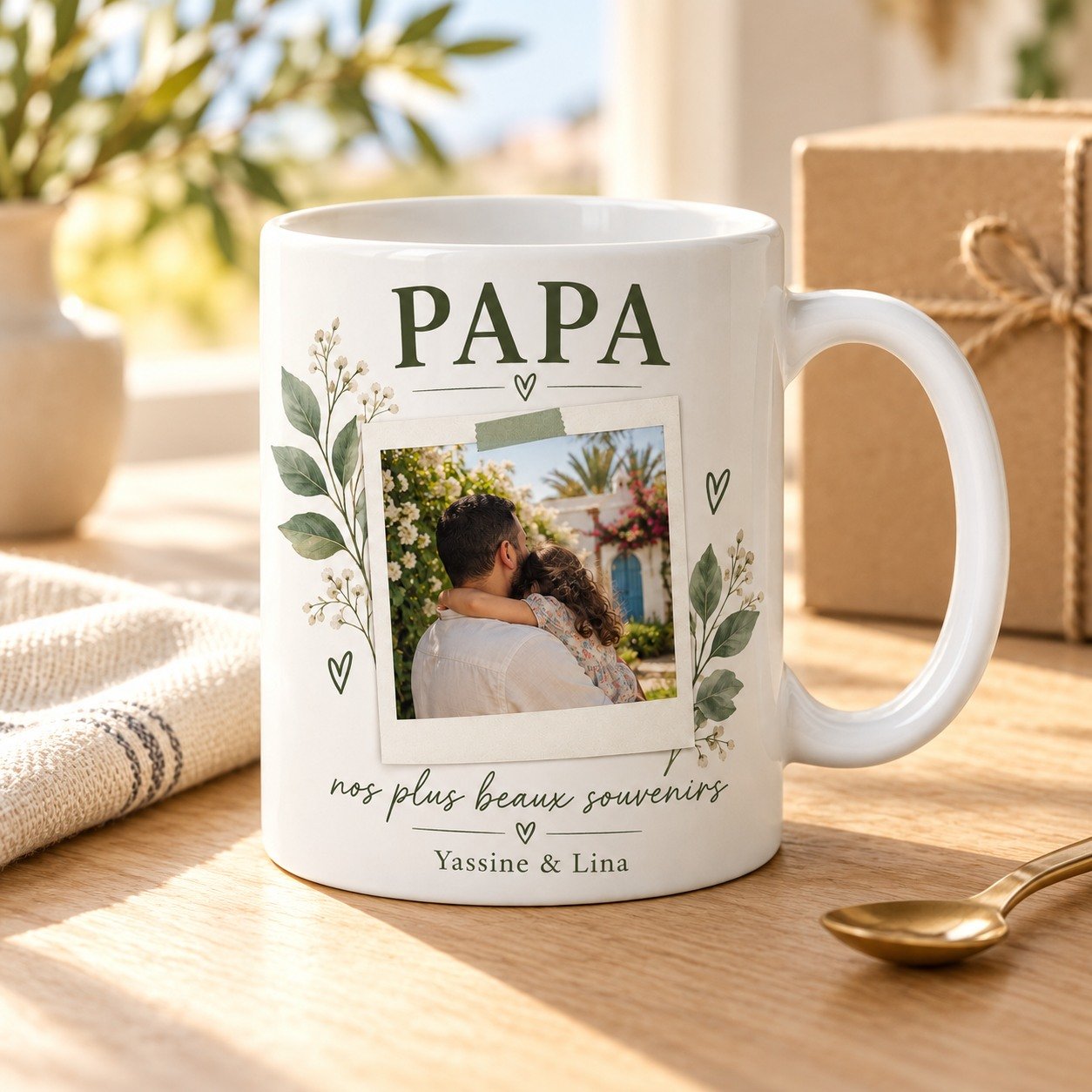 Mug personnalisé « Papa Photo — nos plus beaux souvenirs » — mug blanc personnalisé 11 oz