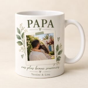 Mug personnalisé « Papa Photo — nos plus beaux souvenirs » — mug blanc personnalisé 11 oz