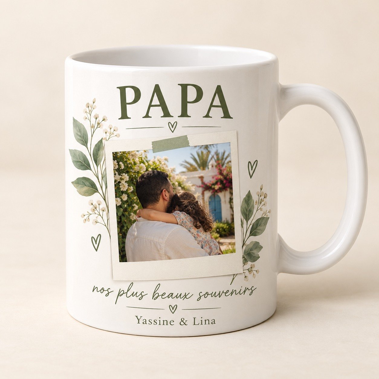 Mug personnalisé « Papa Photo — nos plus beaux souvenirs » — mug blanc personnalisé 11 oz