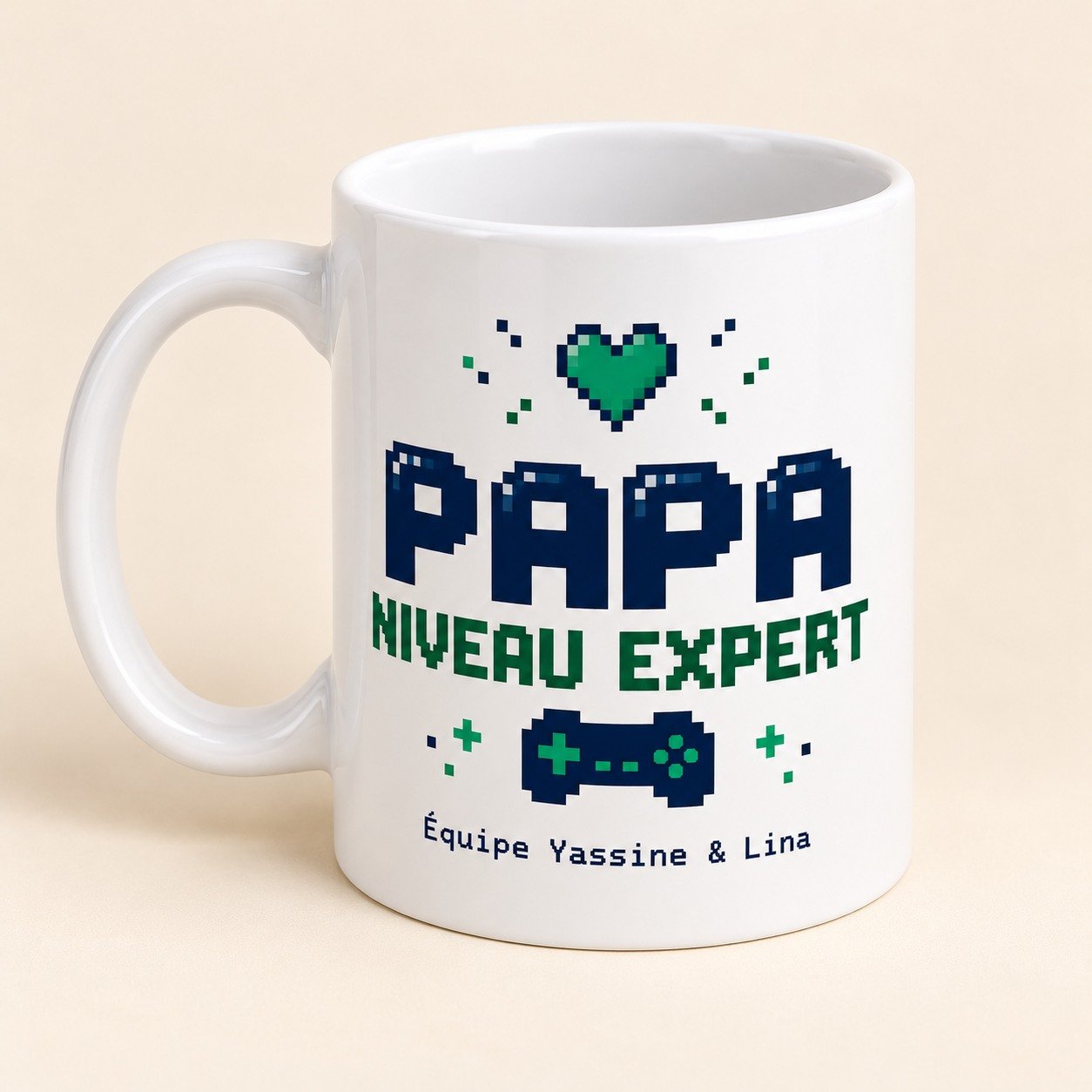 Mug personnalisé « Papa Niveau Expert » — mug blanc personnalisé 11 oz