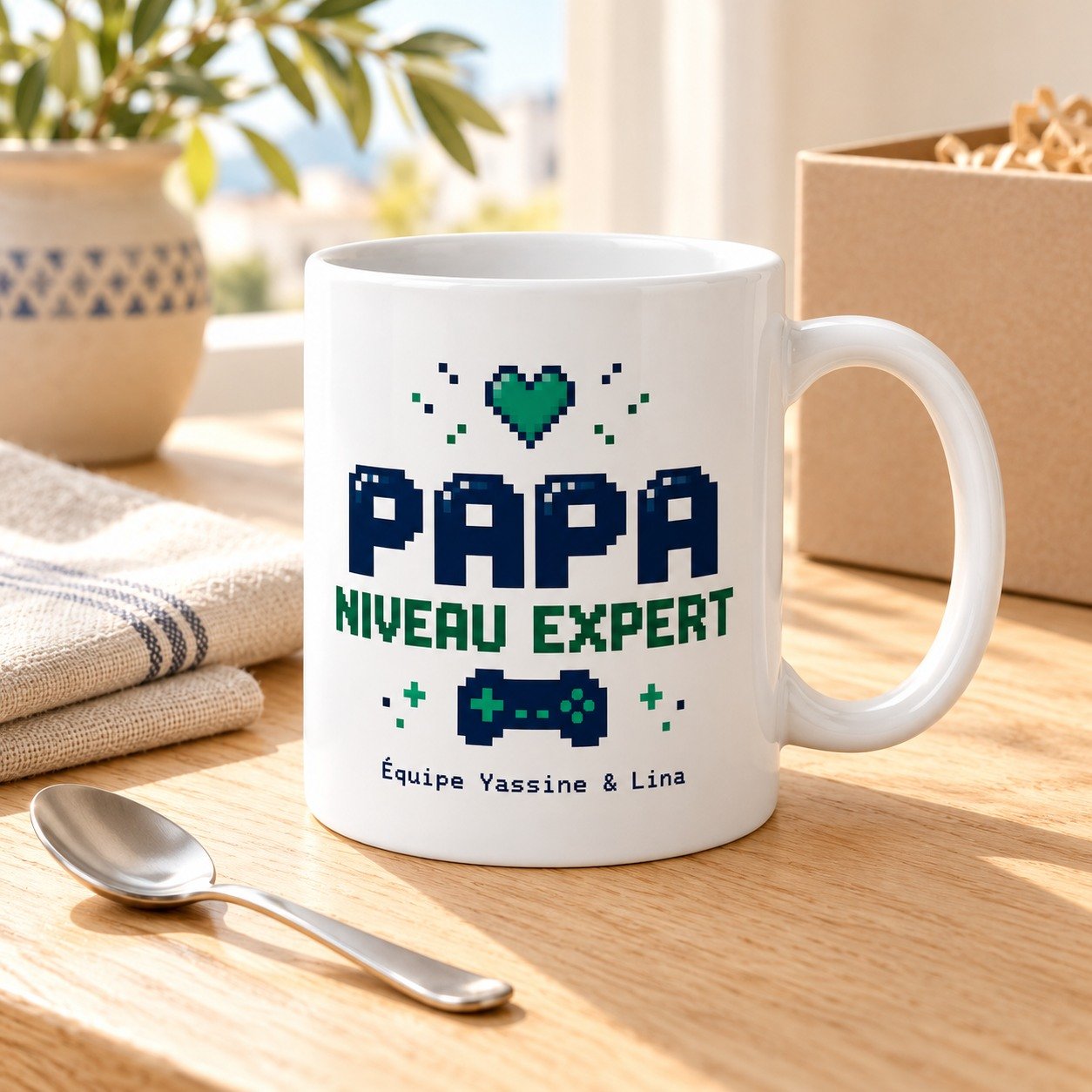 Mug personnalisé « Papa Niveau Expert » — mug blanc personnalisé 11 oz