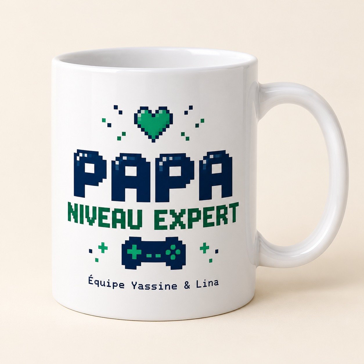 Mug personnalisé « Papa Niveau Expert » — mug blanc personnalisé 11 oz