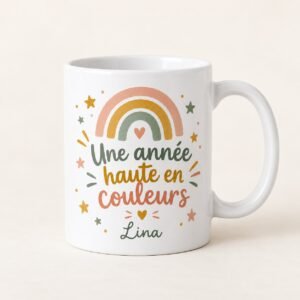 Mug personnalisé « Une année haute en couleurs » — mug blanc personnalisé 11 oz