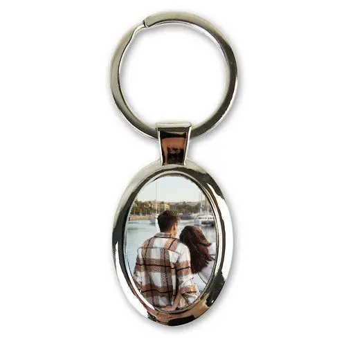 Porte-clés métal ovale personnalisé