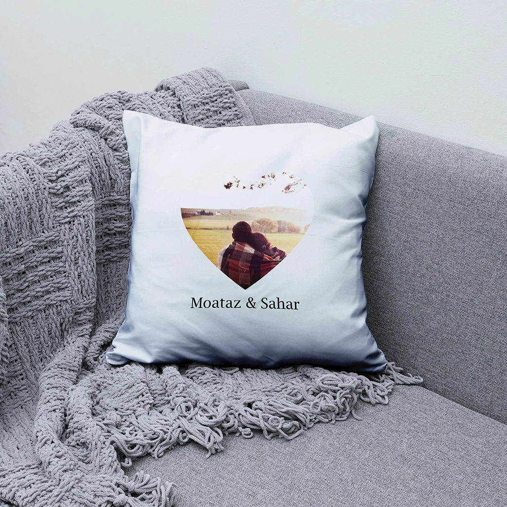 Coussin Saint Valentin Cœur d'Amour Personnalisé