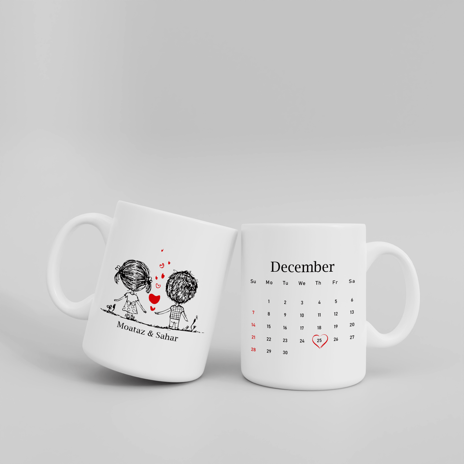 Lot de Mugs calendrier personnalisé
