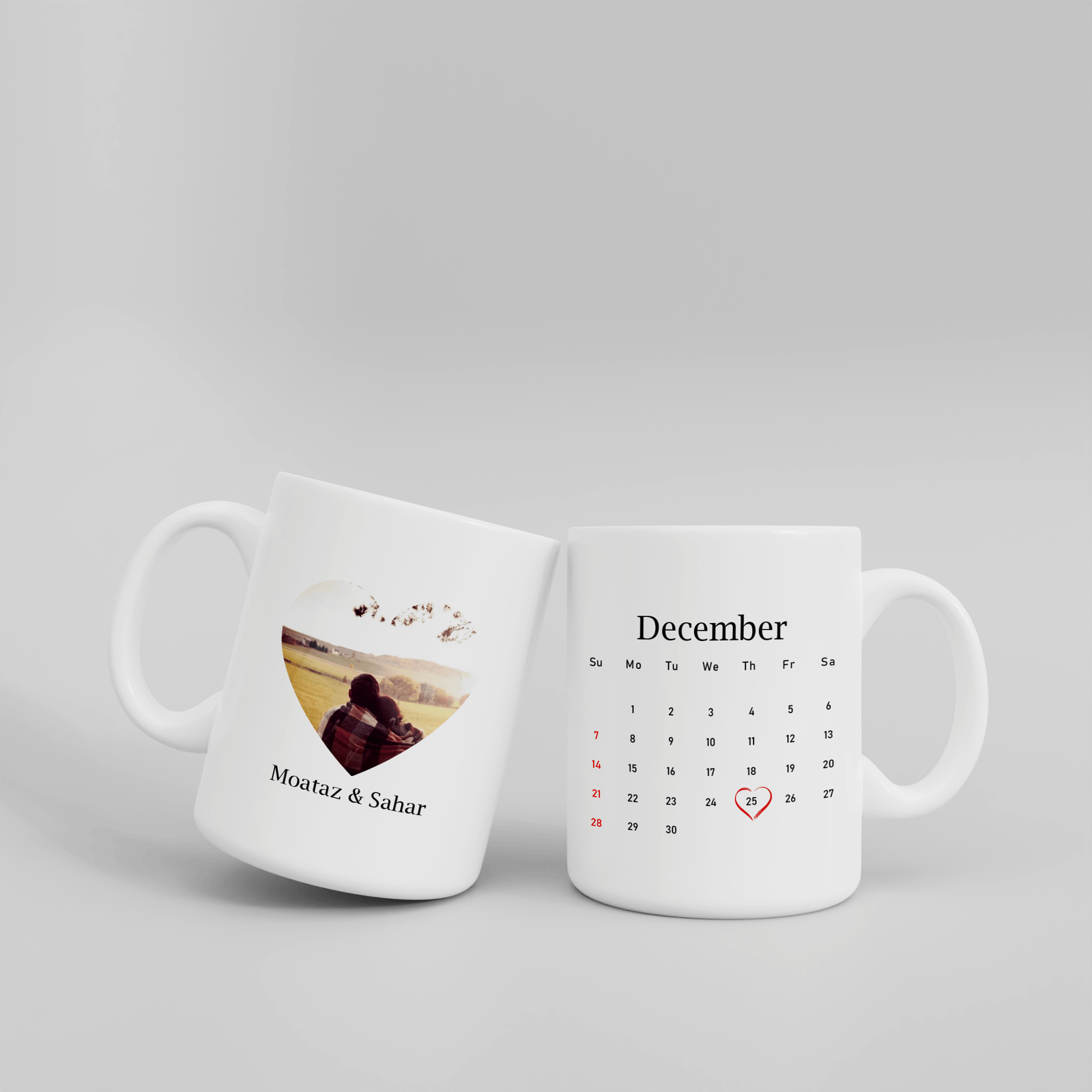 Lot de Mugs calendrier avec photo personnalisés